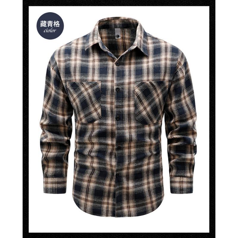 Men S Vintage American Style Cleanfit Short Sleeve Plaid Shirt