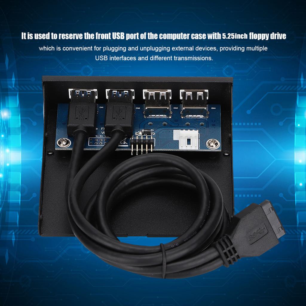 2 Port USB3.0 + 2 Port USB2.0 HUB Expansion Floppy Drive Front Panel