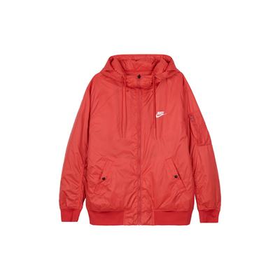 Спортивная куртка Windrunner с однотонным принтом логотипа бренда, двусторонняя, с капюшоном, хлопковая, мужская, красная CJ4378-657