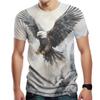 Летние футболки с круглым вырезом и 3D-принтом орла, модные повседневные мужские футболки с коротким рукавом