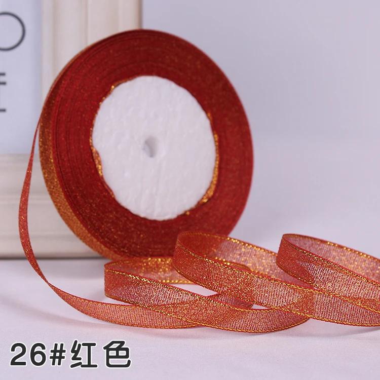 6 мм 10 мм 15 мм 20 мм 25 мм 40 мм 50 мм 25 ярдов Золотые Серебряные Блестящие Ленты Упаковка Свадебных Подарков Рождество Хэллоуин Вечеринка DIY Поделки