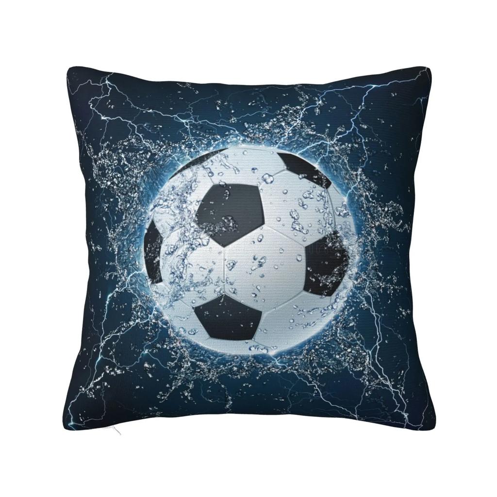 Футбольный мяч в огне и воде Наволочка для подушки Чехол для подушки Мягкая наволочка для кровати дивана офиса автомобиля Декор 18x18 дюймов