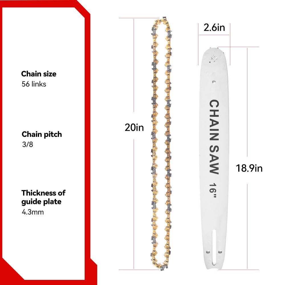 16-дюймовая цепная пила для деревообработки, садовая сменная направляющая пластина для электрической пилы, лезвие для цепной пилы, аксессуары для обрезки цепной пилы