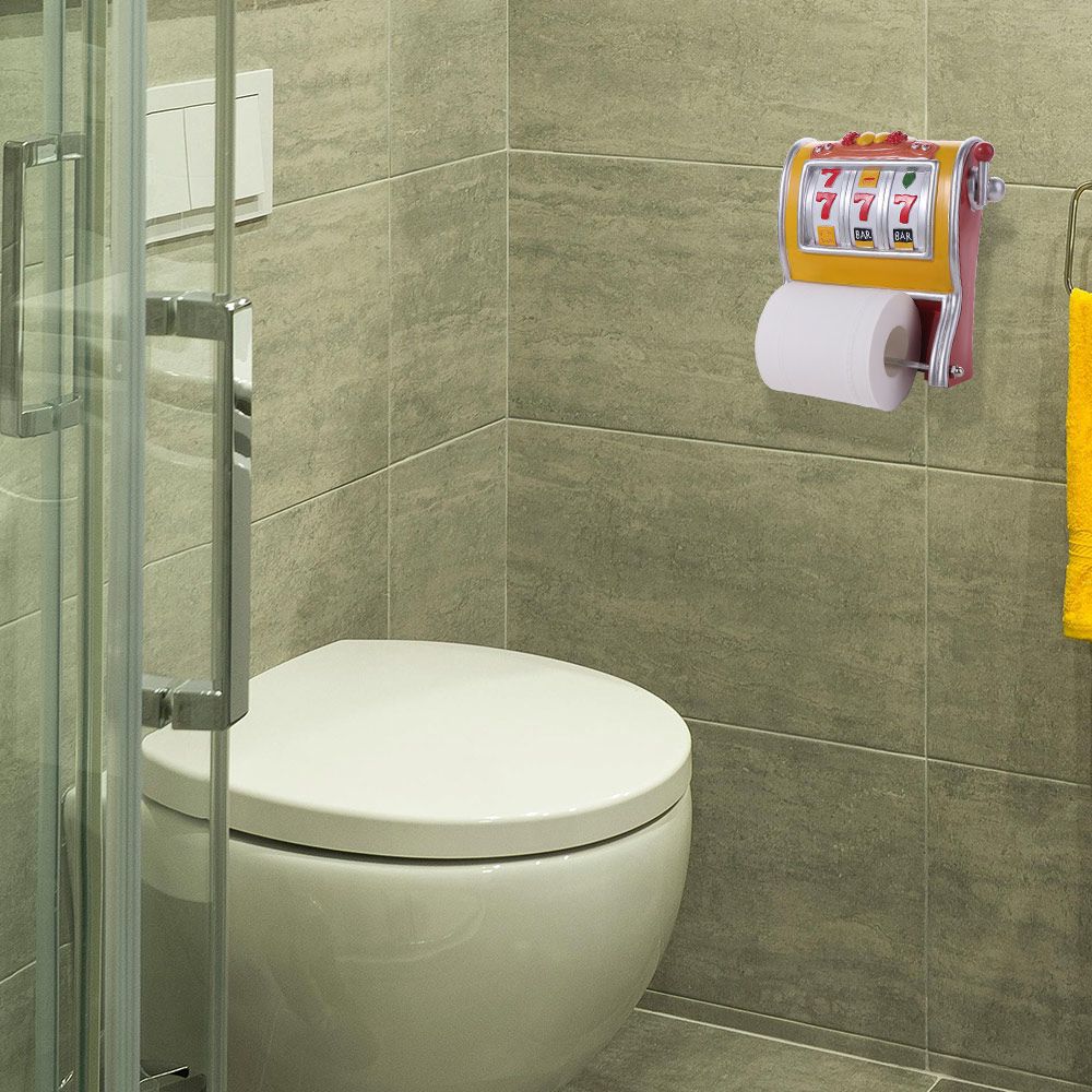 Decorative Toilet Roll Holder Slot Machine Tissue Shelf Wall-Mounted Paper Holder Bathroom