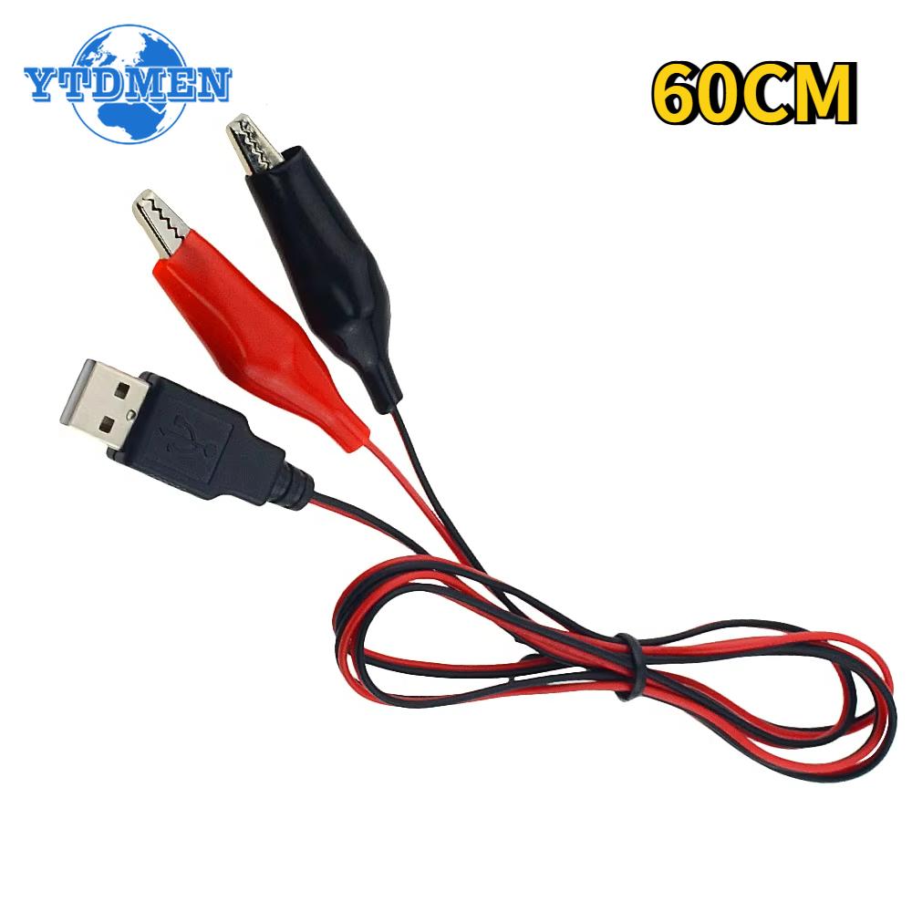 Зажимы типа "крокодил" для тестирования, зажим для штекера USB, тестовые провода, разъем, адаптер питания, провод 60 см, зажимы "крокодил"