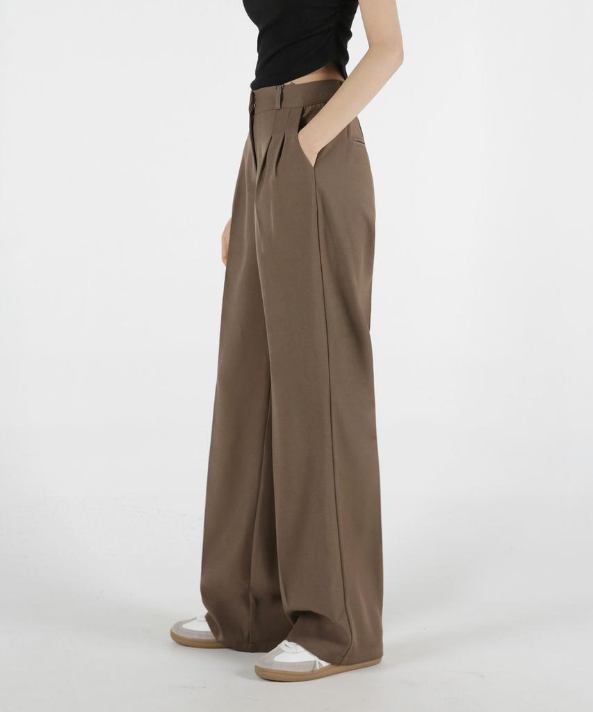 UMM Women'S Triple-Height Fitted Wide Straight Back Elastic Waist Slacks 5 Colors (B Type)