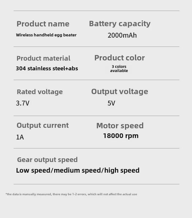 Wireless Handheld Electric Mixer: Small Baking, Cream Whisk, Milk Frother, Automatic Coffee Beater