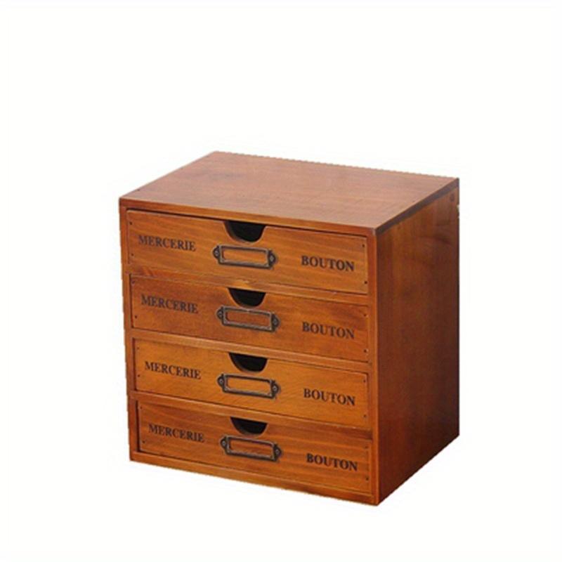 1 шт., 3/4/5 ящиков, ретро-коробка для хранения косметики и офисных принадлежностей, подходит для туалетного столика, школы, офиса, организации вещей в общежитии.