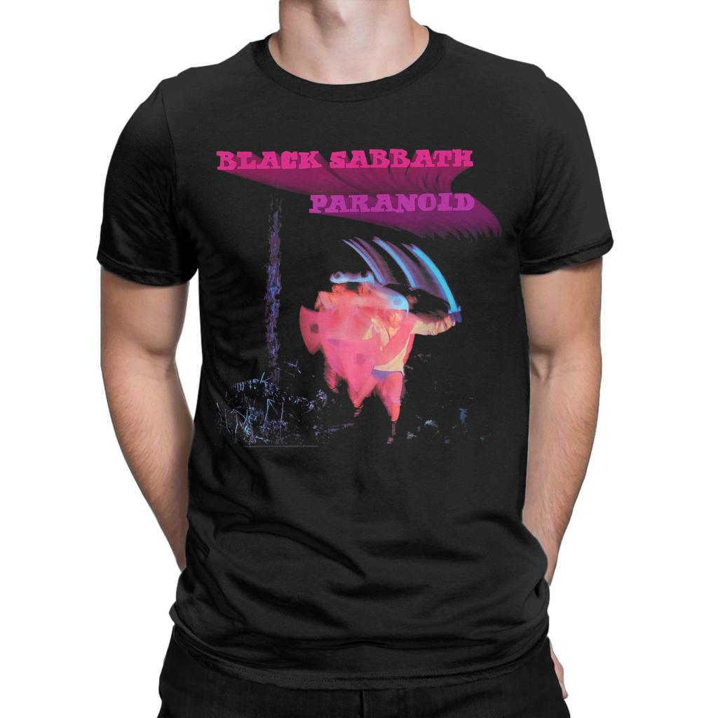 Black Sabbath Paranoid Motion Trails T Shirt Men's  100% Cotton Funny T-Shirts O Neck  Tee Shirt Short Sleeve Clothing Plus Size
