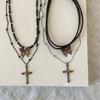 Милый и прохладный ветер крест бабочка стекированное ожерелье женский нишевый высокий смысл легкий роскошный ретро универсальный шейный цепочка свитер цепочка
