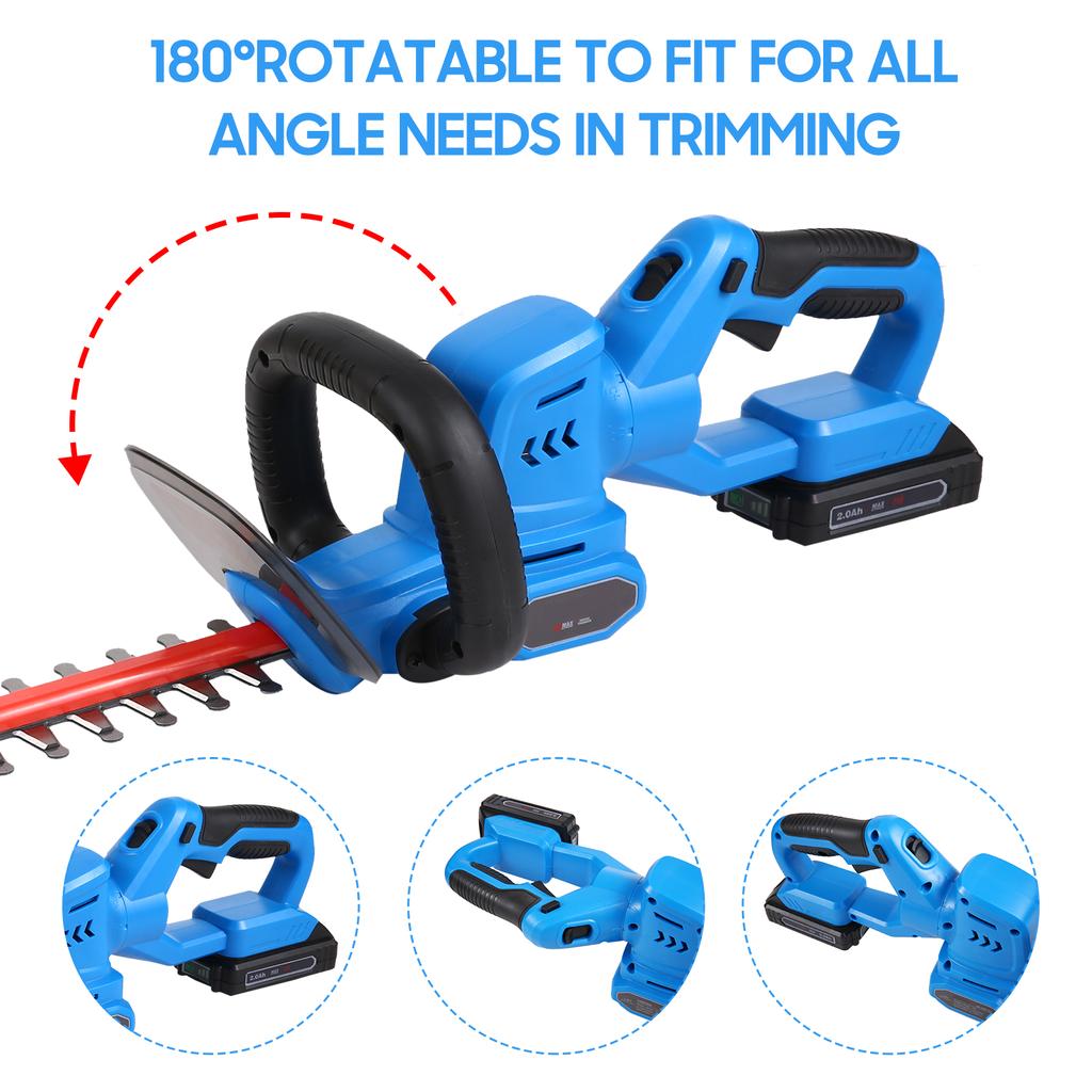 Аккумуляторный кусторез, электрический кусторез 20 В с лезвиями двойного действия 22 дюйма, режущая кромка 3/4 дюйма