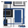 Abstract Geometry Squares Modern Art Blue Tulle Curtains Living Room Kitchen Window Decoration Chiffon Voile Sheer Curtain