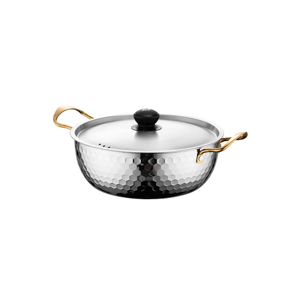 Корейская кастрюля для рамэн из нержавеющей стали с двойной ручкой, молочная кастрюля, посуда, кастрюля для супа, индукционная плита