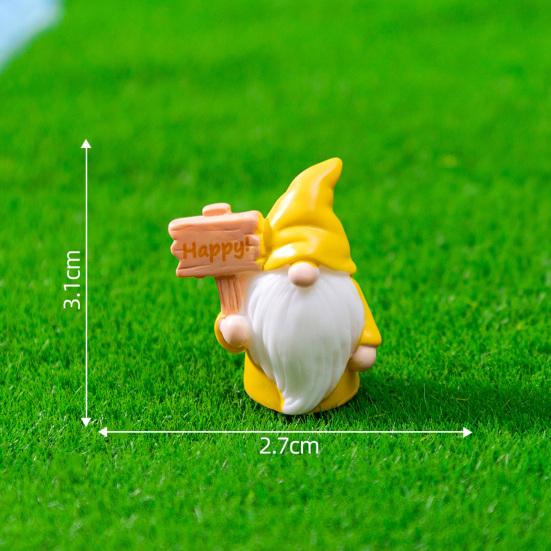 12 шт. Миниатюрная фигурка гнома с табличкой в руках, крошечная безликая фигурка гнома из смолы, миниатюрный эльф, украшение, декор для сказочного сада