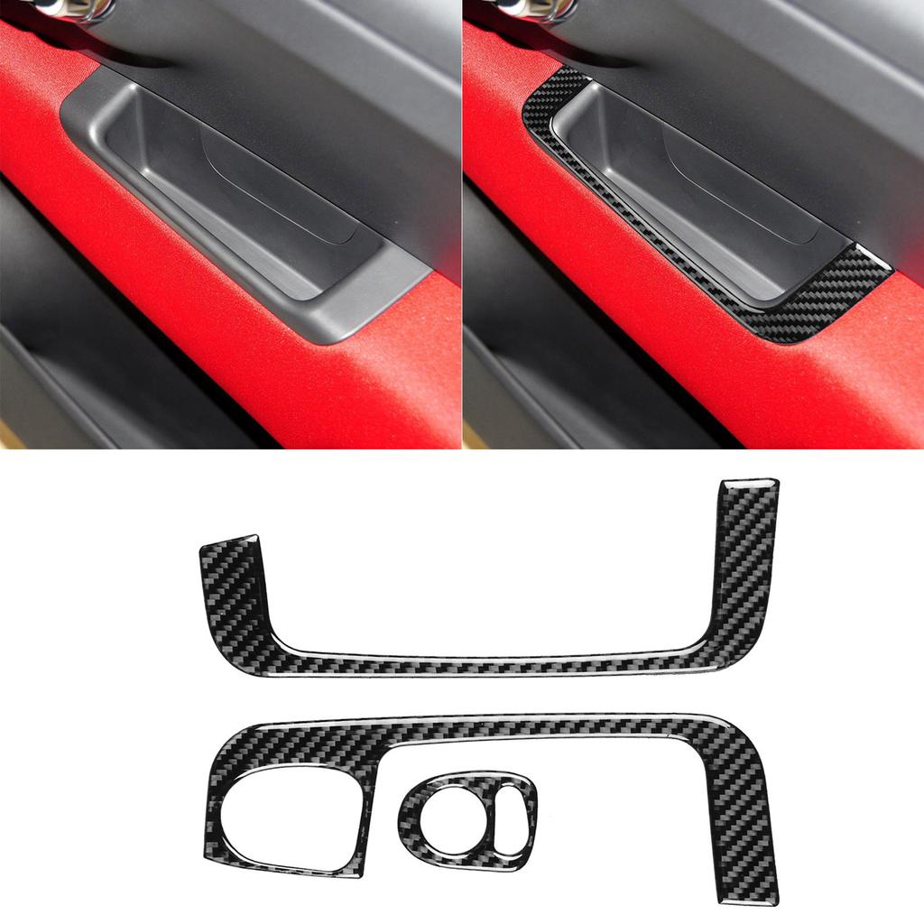 Car Door Panel Armrest Sticker Decal Carbon Fiber Interior Trim Cover for Fiat 500 2012-2015