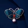 Elegant Korean Fashion Enamel Butterfly Brooch for Women