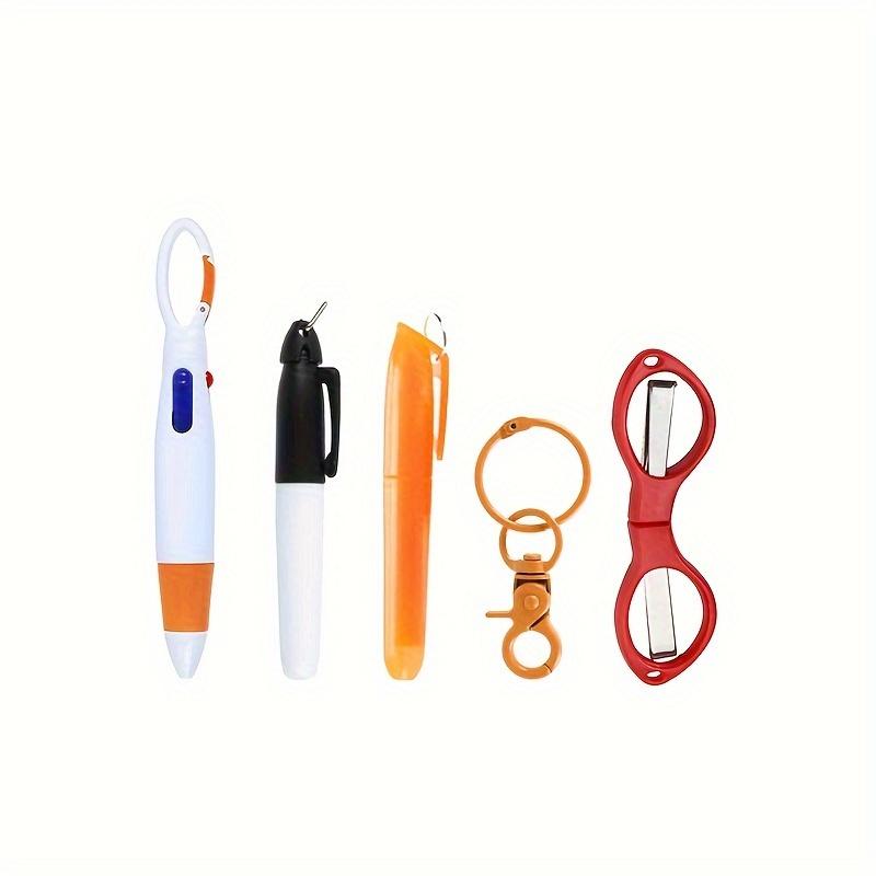 Nurse Badge Pen Tool Set, 1 Set Retractable Ballpoint Pen with Mini Folding Stainless Steel Safety Scissors for Nurse Doctor Daily Use