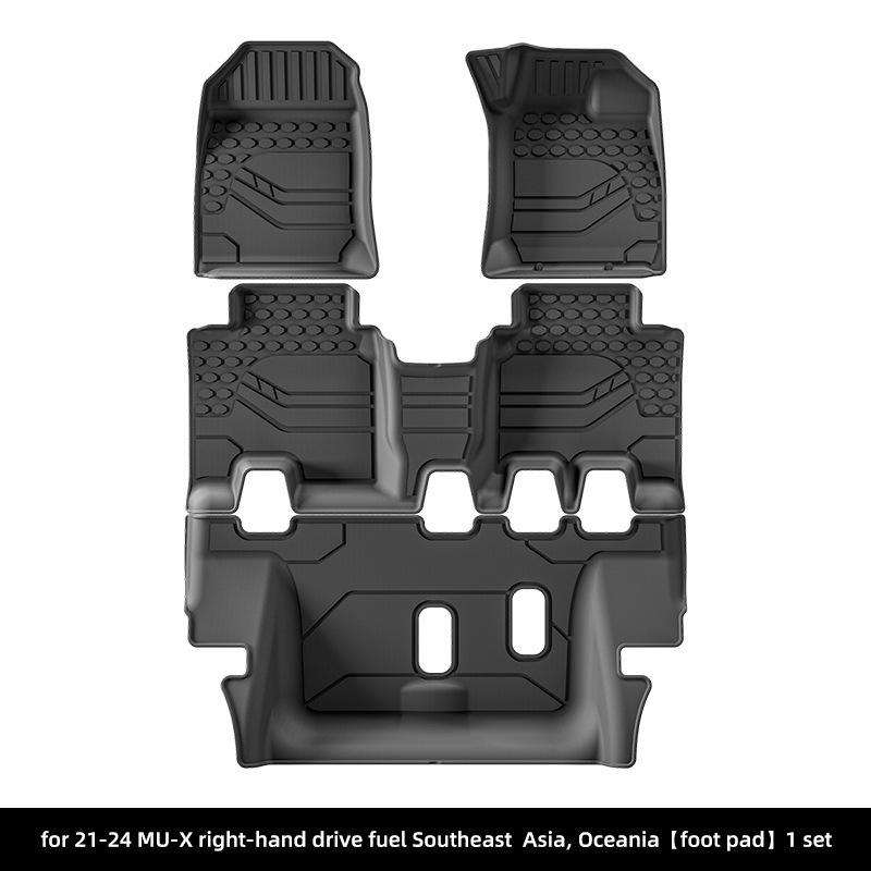 Комплект автомобильных ковриков для Mu-X (TPE) для моделей 21-24: Включает коврики на пол, в багажник и на спинки сидений.