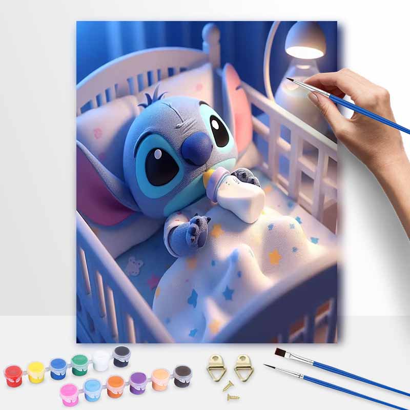 Disney Canvas Painting Kit Adorable Stitch Home Decor Craft Perfect Gift Idea