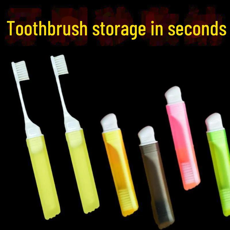 Компактная складная дорожная зубная щетка с мягкой щетиной — размер для взрослых, маленькая головка, многоцветная, портативная