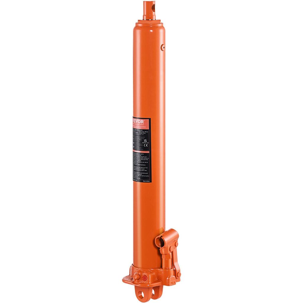VEVOR Hydraulic Long Ram Jack, 3 Ton Engine Hoist Cylinder with Single Piston Pump And Clevis Base, Hydraulic Ram Cylinder for Engine Lift Hoists