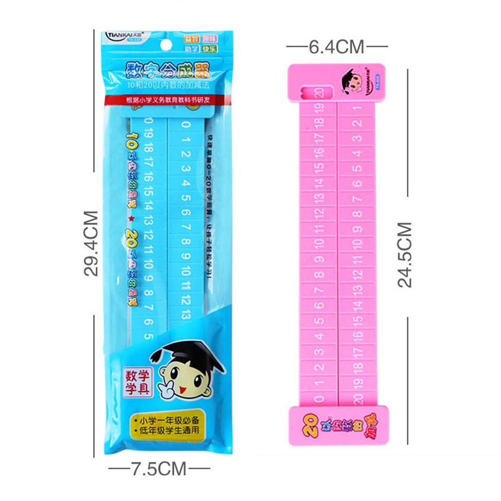 Pink/Blue Math Decomposition Ruler Plastic Addition Ruler Subtraction Ruler  School Supplies