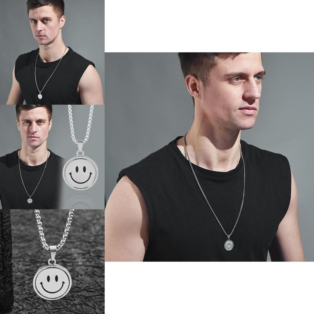 Модное вращающееся ожерелье со смайликом, уникальная хип-хоп подвеска для мужчин и женщин