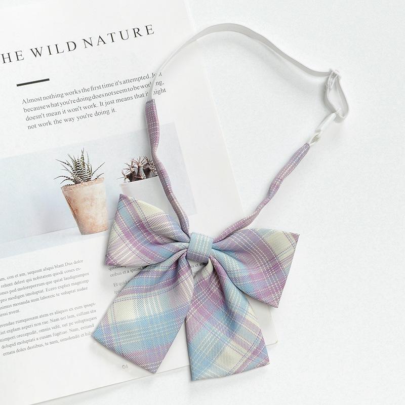 JK Bow Tie for Women, Japanese Uniform Shirt, College Style Student Plaid Tie, Men's Free Ribbon Accessories