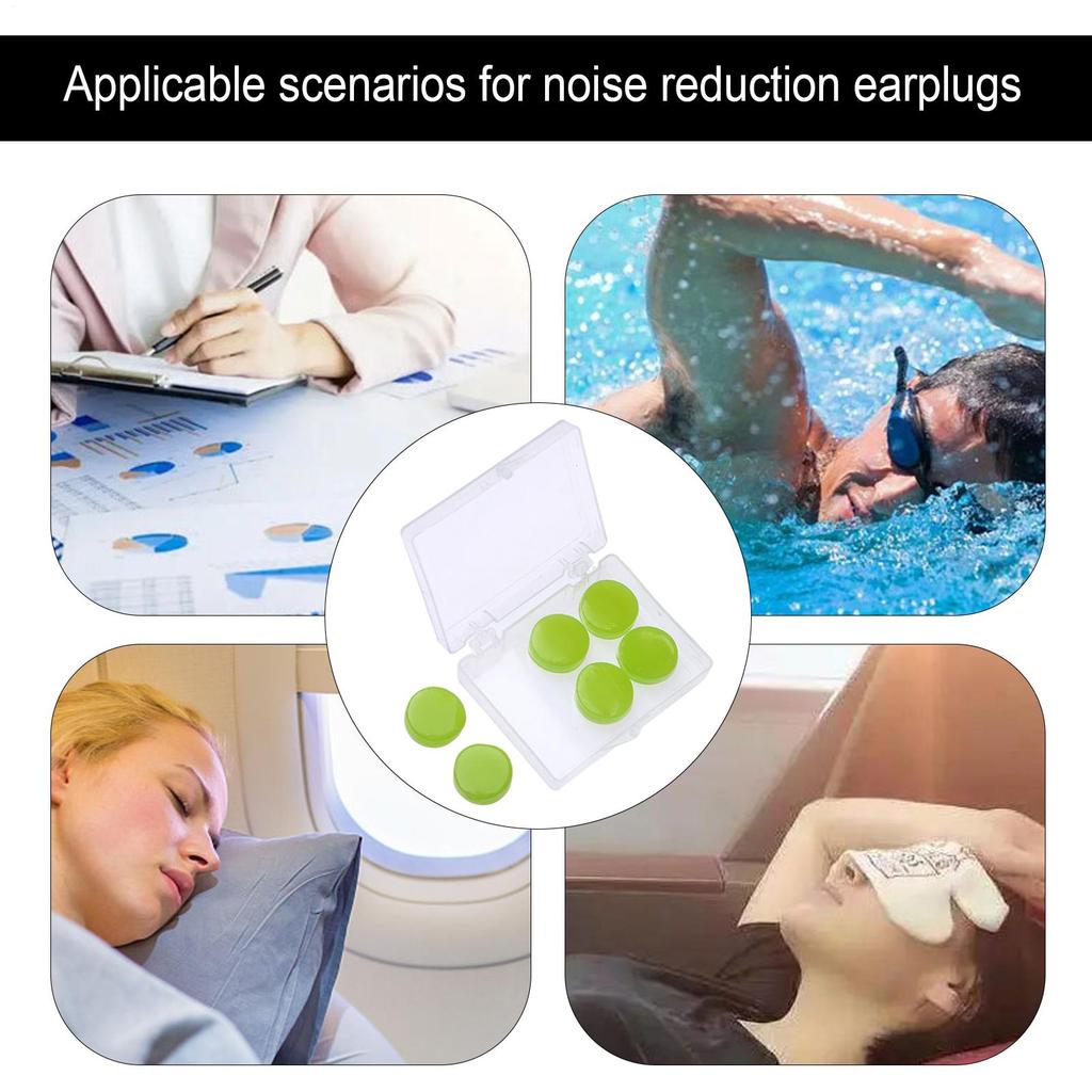Силиконовые беруши 6 шт./3 пары, шумоподавляющие, для ушей, пылезащитные, многоразовые, аксессуары для сна, для сна и защиты от шума