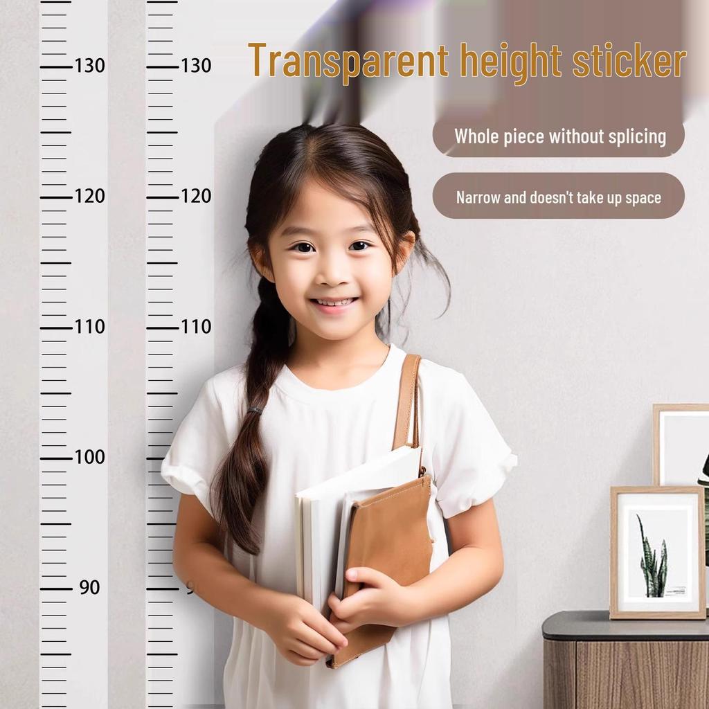 Transparent Removable Wall Height Chart for Kids - Accurate and Damage-Free Measurement
