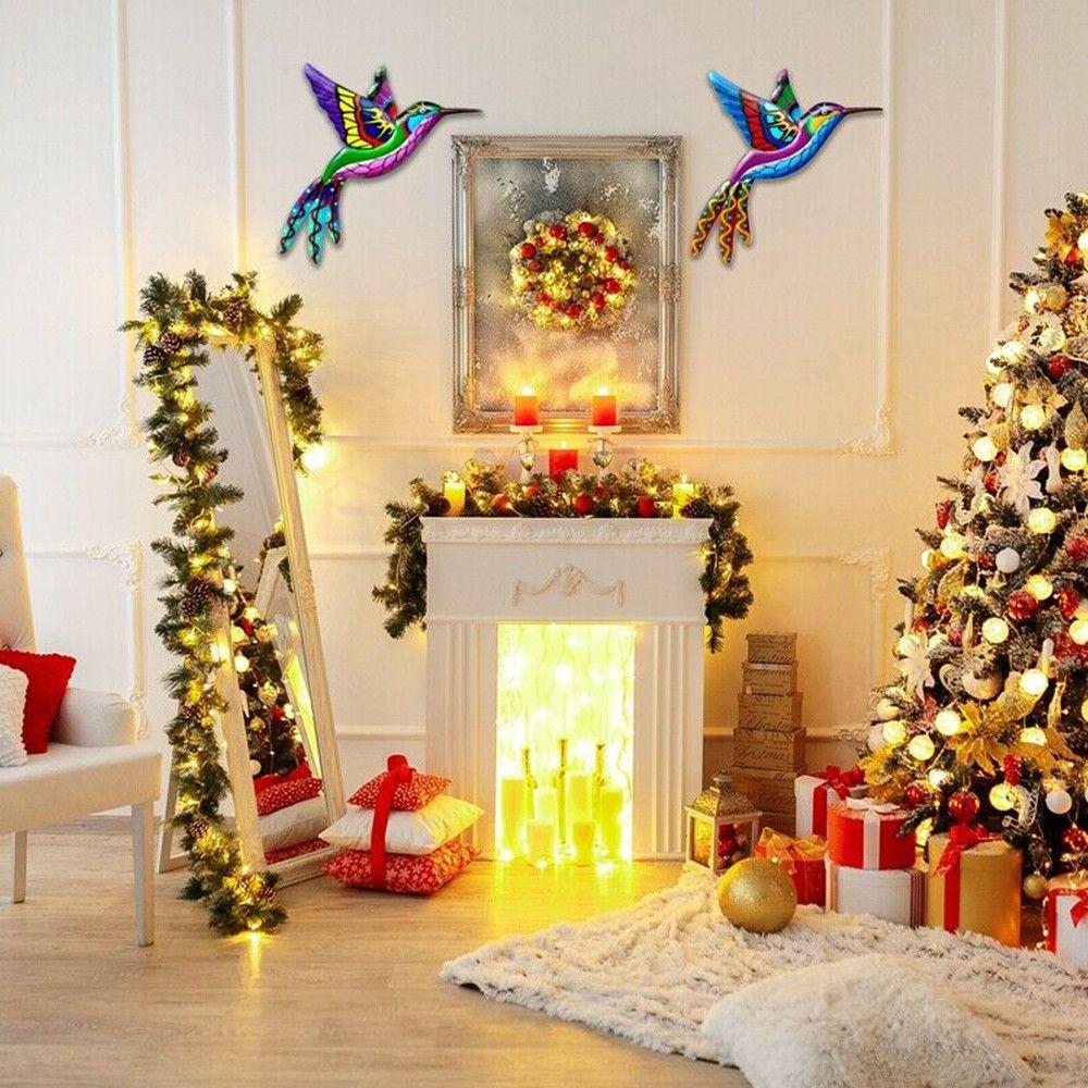 Room Inspirational Sculpture Metal Hummingbird Garden Backyard Art Craft Sculptures Wall Decoration