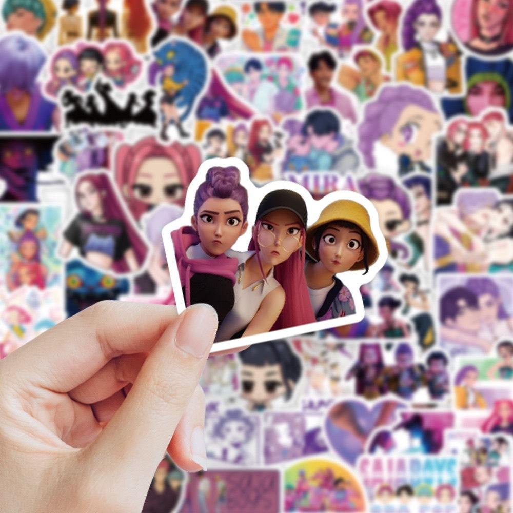 74PCS Mixed KPop Demon Hunters Stickers Demon Hunters Birthday DIY Stickers Home Party Decoration Scrapbooking Phone Decal