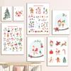 Сани Санта-Клауса Снеговик Рождественская елка Алфавит Искусство Холст Картина Плакаты на скандинавскую тему и принты Настенные картины для декора детской комнаты Без рамки