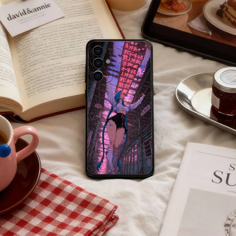 F-Fashion J-JiNxES G-Game Cool Phone Case For Samsung S 25,24,23,22,30,21,10,9,Ultra,Plus,Lite,FE,4,5 G Soft Black Case