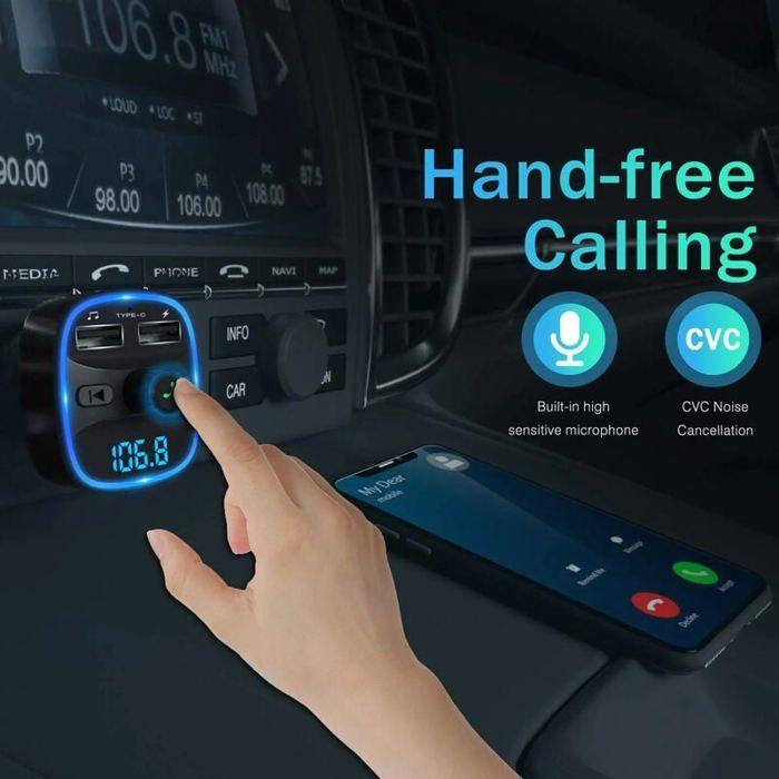 Bluetooth FM-передатчик - LENCENT - T25 - Громкая связь - Автомобильное зарядное устройство - 2 шт.