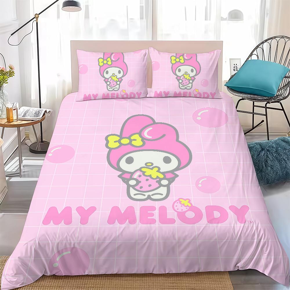 Cute M-MelodyS Duvet Cover Set Home Style Bedding Soft Laundry Cotton Bed 3 Piece Set Student Dormitory Gift