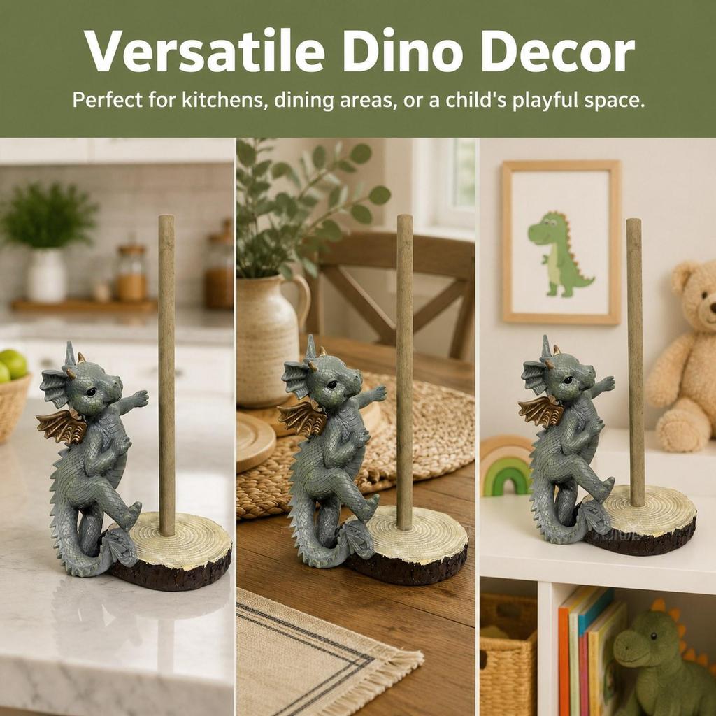 Decorative Dinosaur Toilet Paper Holder Made of Resin, Holder, Tissue Shelf for