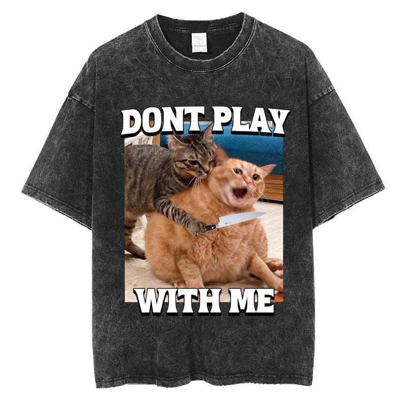 Wash I Survived Todays Tummy Ache Funny Cat Meme T Shirt Men Women Personality Fashion Tshirt Cotton Casual Oversized T Shirts