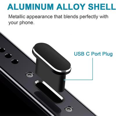 2 шт. Металлические заглушки от пыли для телефона USB C Type-C Защитные колпачки для зарядного порта для iPhone 16 15 ProMax Mi Универсальные пылезащитные заглушки