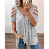 Women's Fashion Casual Summer Spring Love Letter Print Short Sleeve V-Neck Blouses & Shirts