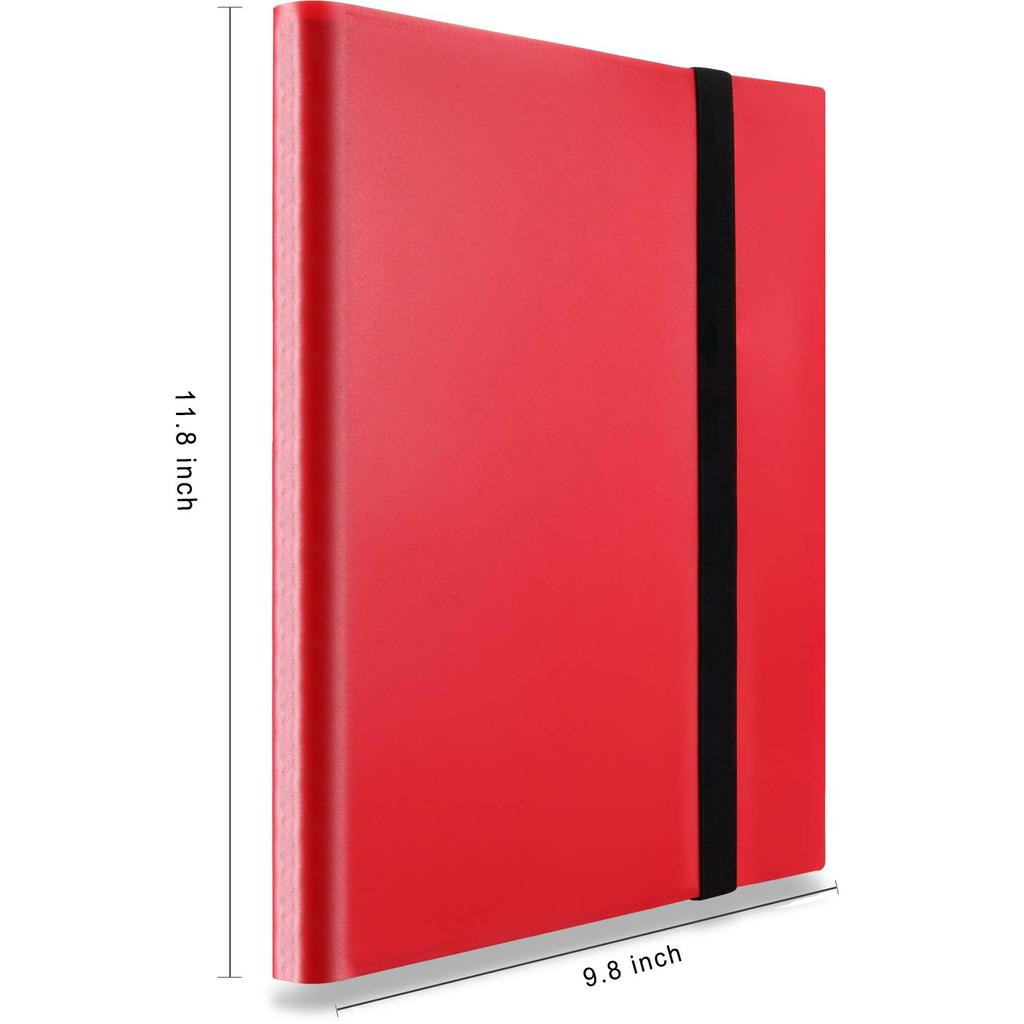 Карманная коллекционная карточка MUDOR 360 с боковой загрузкой, PP Card Binder, карманный размер, совместим с альбомом Pokemon Cards, карманный, (красный)