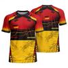 Germany Geometric Soccer T-Shirt, Quick Dry Mesh UPF50 Breathable Fan Sports Tee