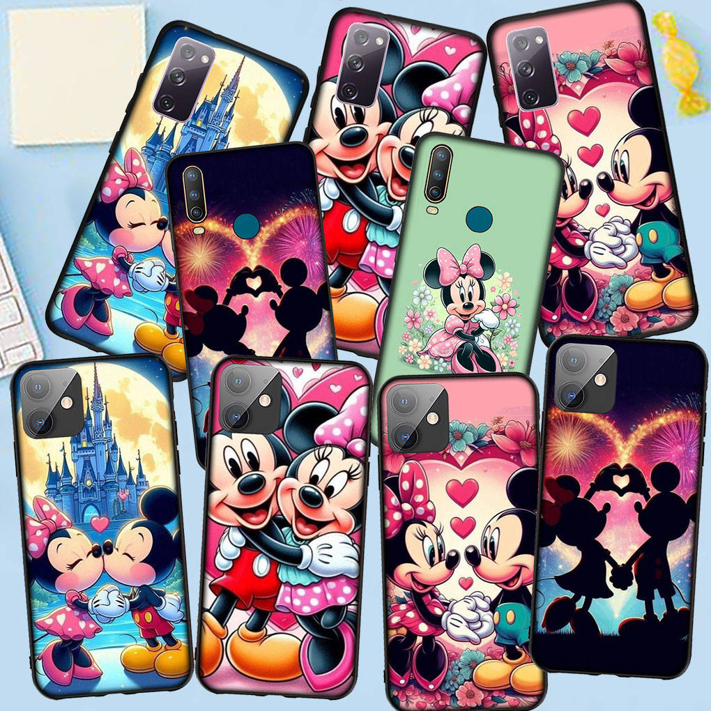 Чехол для телефона Samsung Galaxy S25 S24 S23 iPhone 16 15 Xiaomi Redmi Note 14 13 12 16E X 11 Pro Max OPPO Moto E15 Huawei Mickey Mouse Pink Minnie Cover