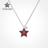 Red Zircon Star Korean S925 Sterling Silver Necklace - Luxury Christmas Clavicle Chain for Women