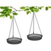 2 Piece Hanging Bird Feeder with Tray,Metal Mesh Hanging Bird Feeders for Large Bird,Outdoor Bird Feeder Platform Hanging Tray,for Outdoor