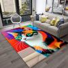 3D Cute Cat Flower Cartoon Carpet Rug for Home Living Room Bedroom Sofa Doormat Decor,Child Play Area Rug Non-slip Floor Mat