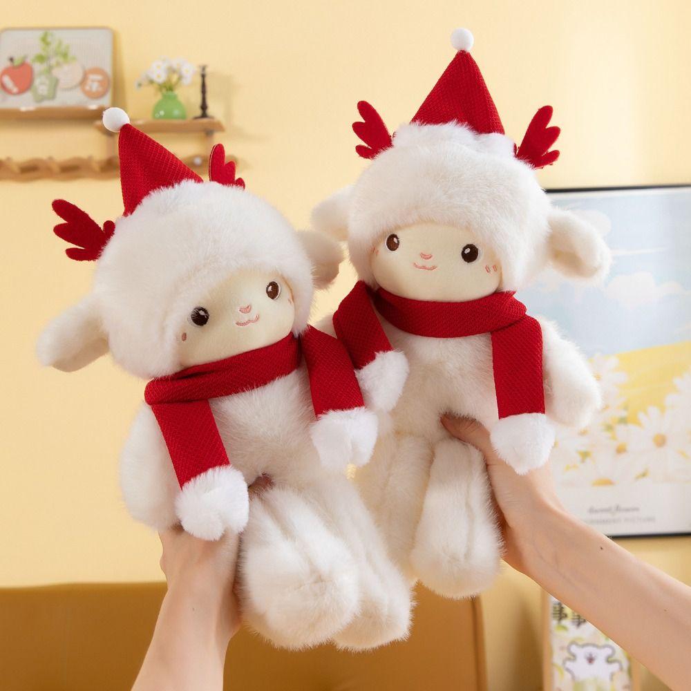 Fluffy Little Sheep Doll Simulation Appease Doll Pillow Christmas Sheep Plush Toy Home Decor