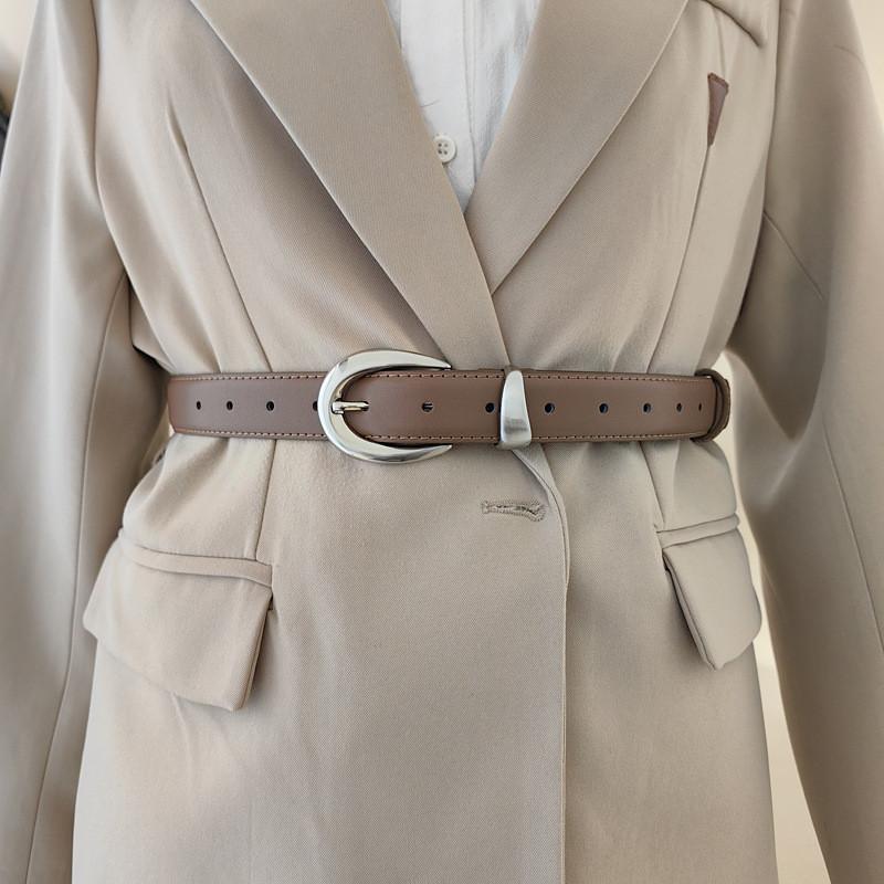 Minimalist Womens Style Waist Belt Metal Pin Buckle Dress Suit Belt Shapewear