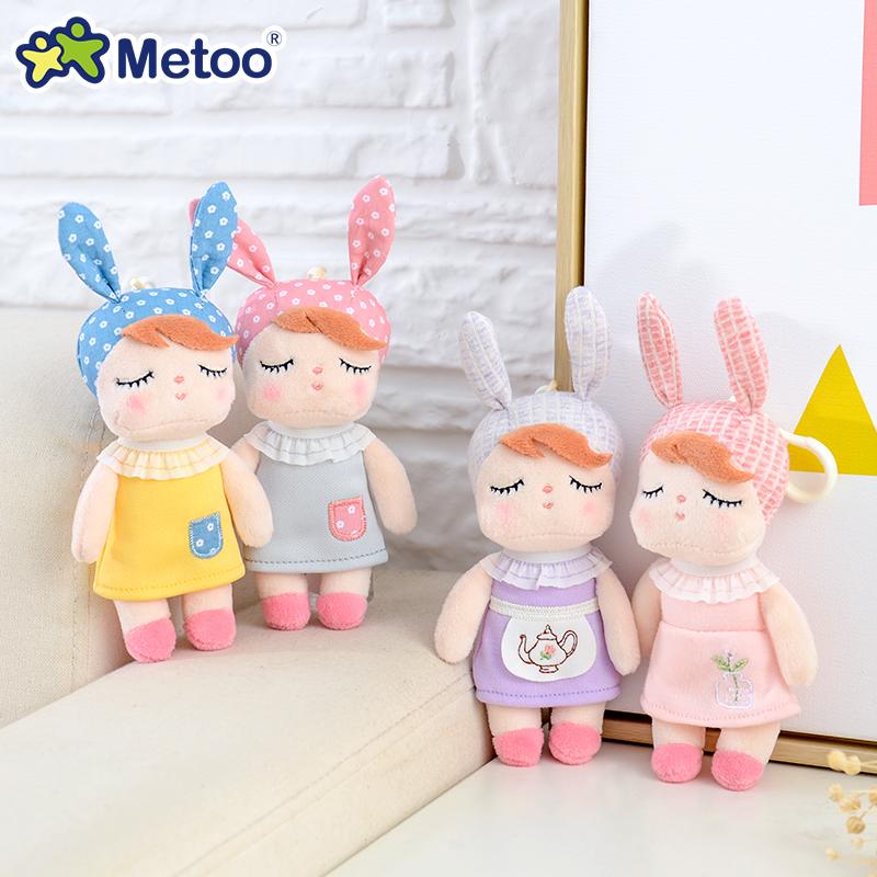 Нетоксичные куклы Metoo Мини-брелок Анжела Милый плюшевый кролик Подвеска для рюкзака Для детей Подарок на день рождения, праздник