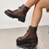 Модная женская обувь Осень Зима Модные классические ботильоны Женские туфли с круглым носком Повседневные удобные уличные туфли для женщин Botas De Mujer